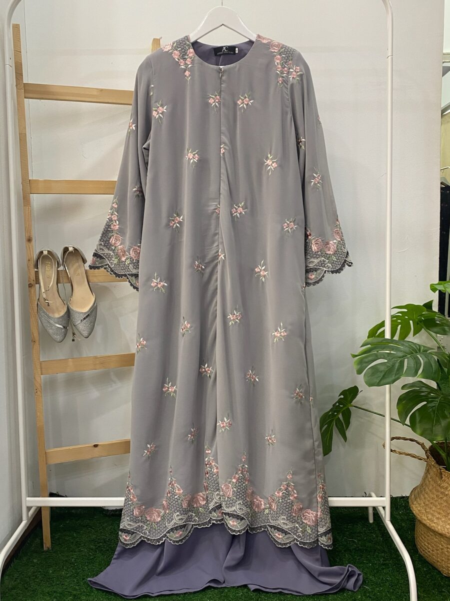 YARA ABAYA CHIFFON SULAM GRAY