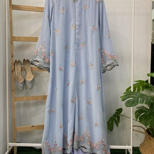 YARA ABAYA CHIFFON SULAM SOFT BLUE
