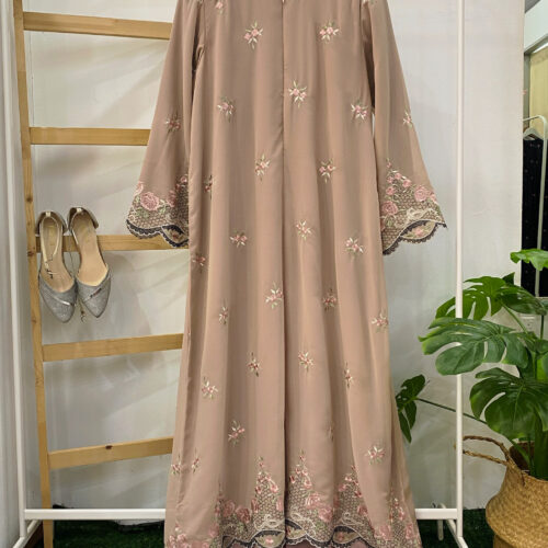 YARA ABAYA CHIFFON SULAM DARK KHAKI