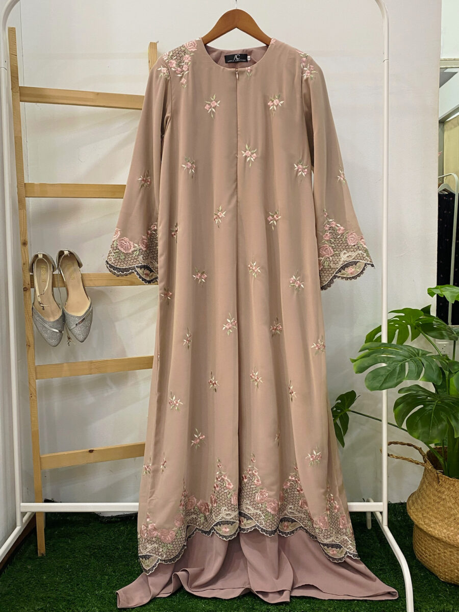 YARA ABAYA CHIFFON SULAM DARK KHAKI