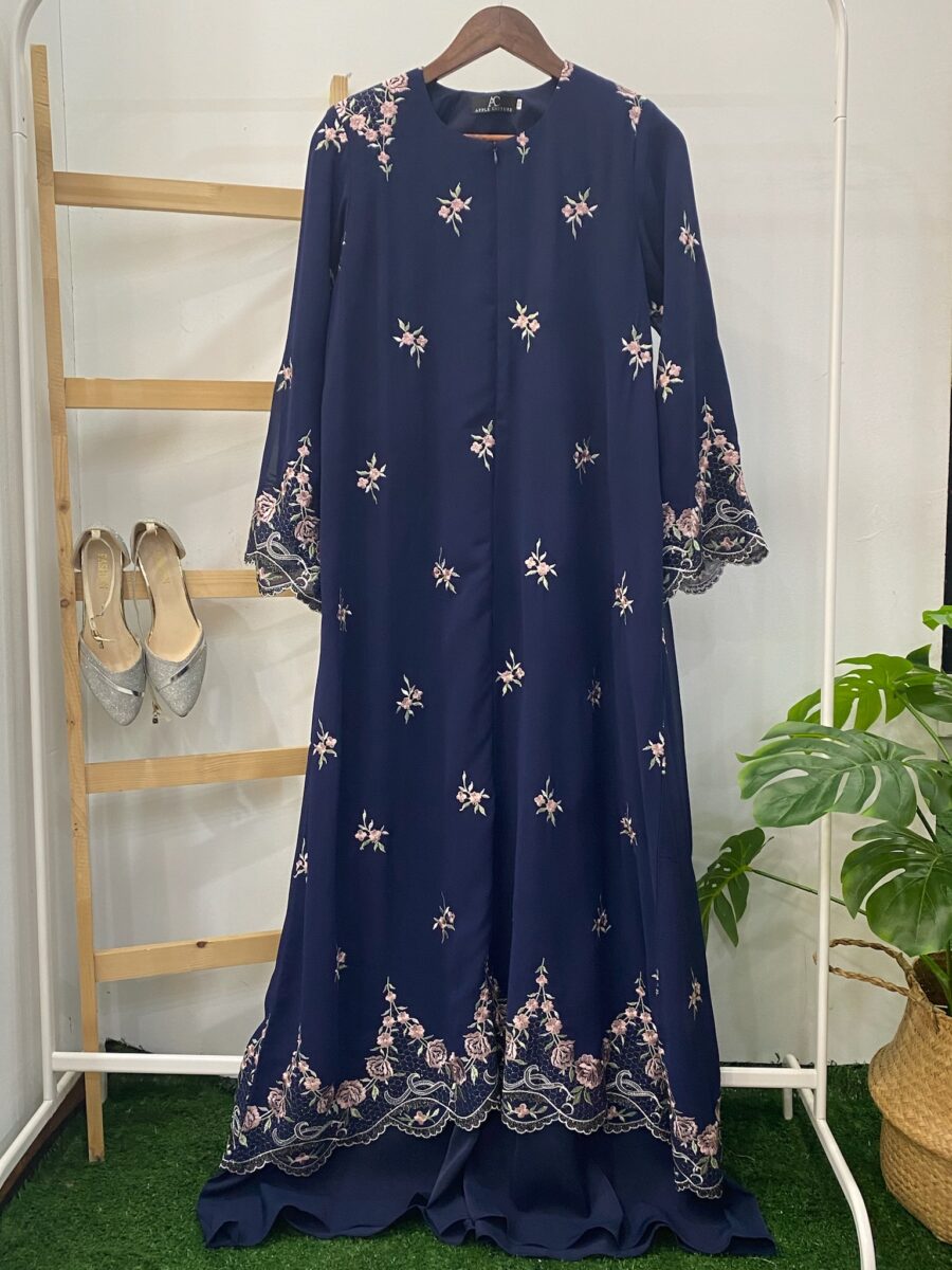 YARA ABAYA CHIFFON SULAM NAVY BLUE