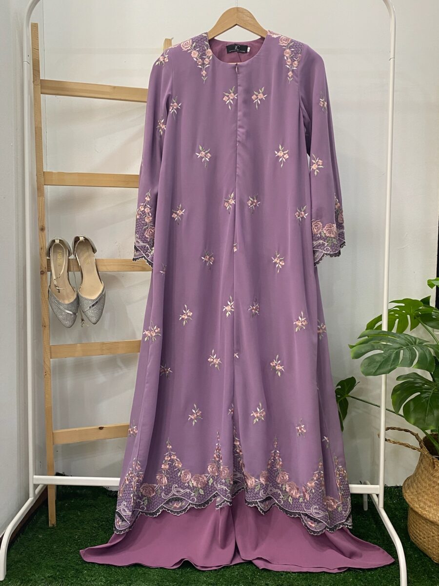 YARA ABAYA CHIFFON SULAM PURPLE