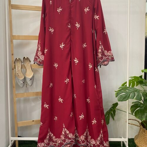 YARA ABAYA CHIFFON SULAM RED