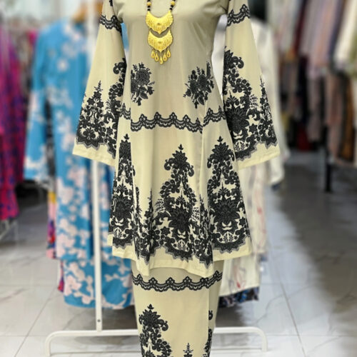 MELOR KURUNG RIAU KOREAN CREPE SOFT GREEN