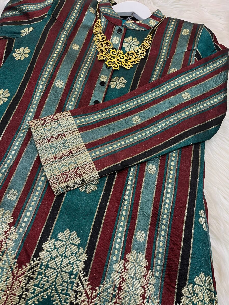 KURUNG ADINDA FULLY LINING SONGKET TENUN DARK TURQUOISE - Image 2
