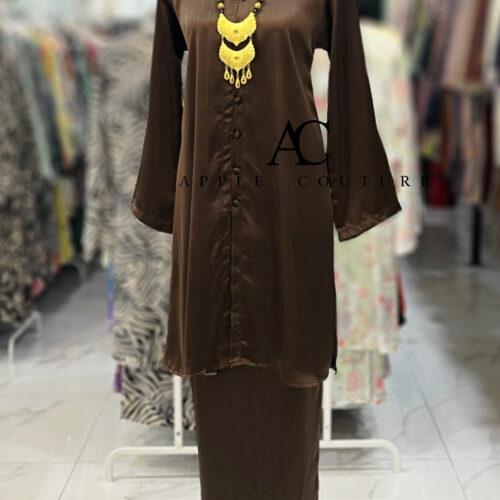 KURUNG TANJUNG KOREAN SATIN DARK BROWN