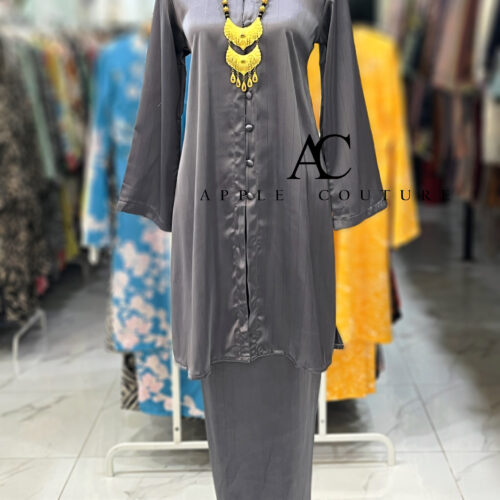 KURUNG TANJUNG KOREAN SATIN GRAY