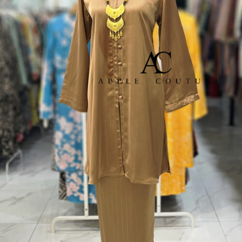 KURUNG TANJUNG KOREAN SATIN NUDE BROWN