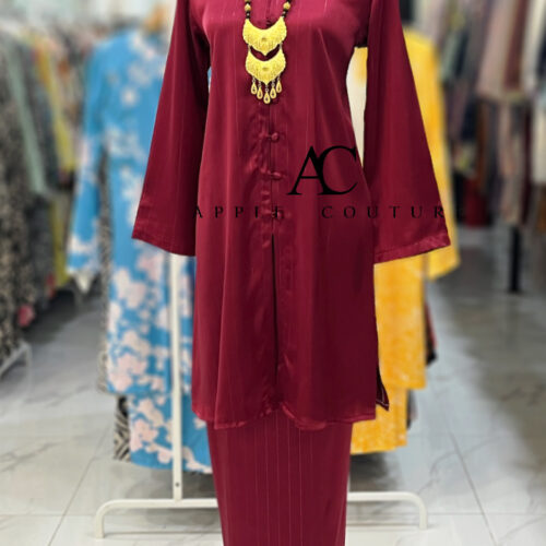 KURUNG TANJUNG KOREAN SATIN MAROON