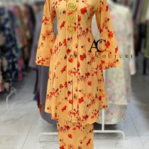 KEBAYA LABUH DANG ANUM KOREAN CREPE CUSTARD YELLOW