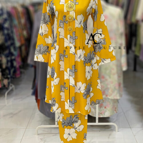 KEBAYA LABUH DANG ANUM KOREAN CREPE YELLOW