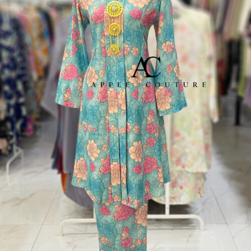 KEBAYA LABUH DANG ANUM KOREAN CREPE MINT PINK