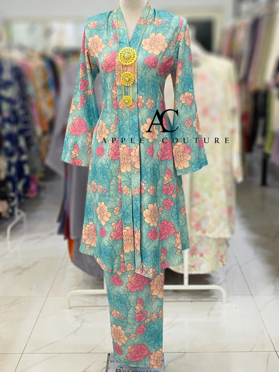 KEBAYA LABUH DANG ANUM KOREAN CREPE MINT PINK