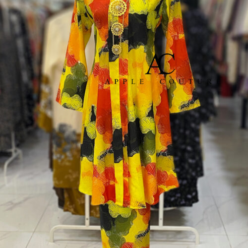 KEBAYA LABUH DANG ANUM KOREAN CREPE YELLOW