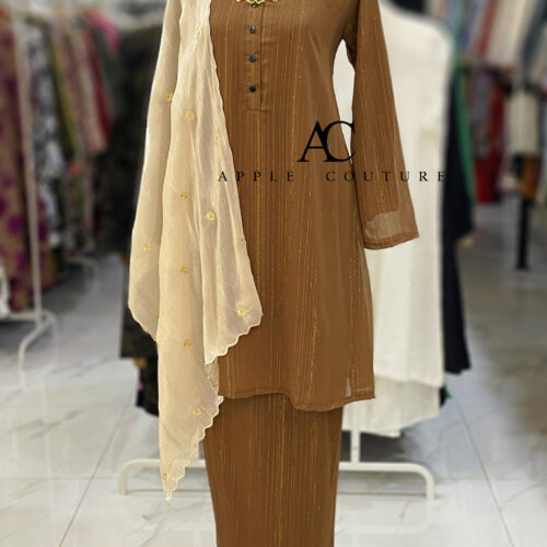 KURUNG MEKAR FULLY LINING CHIFFON BROWN