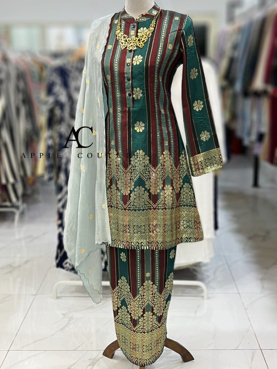 KURUNG ADINDA FULLY LINING SONGKET TENUN DARK TURQUOISE