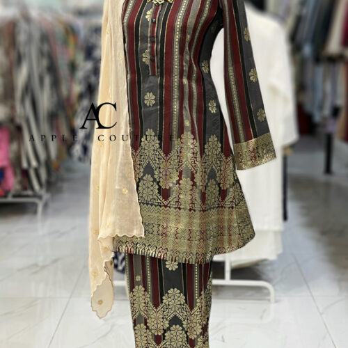 KURUNG ADINDA FULLY LINING SONGKET TENUN GREY
