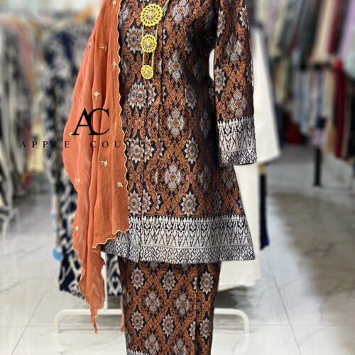 KEBAYA LABUH DANG ANUM SONGKET ROYAL BLUE BRICK