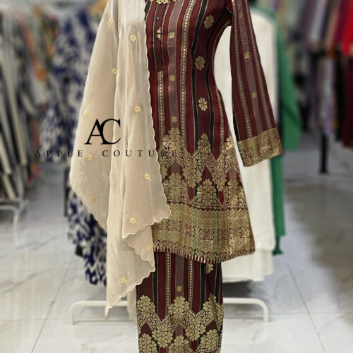 KURUNG ADINDA FULLY LINING SONGKET TENUN MAROON