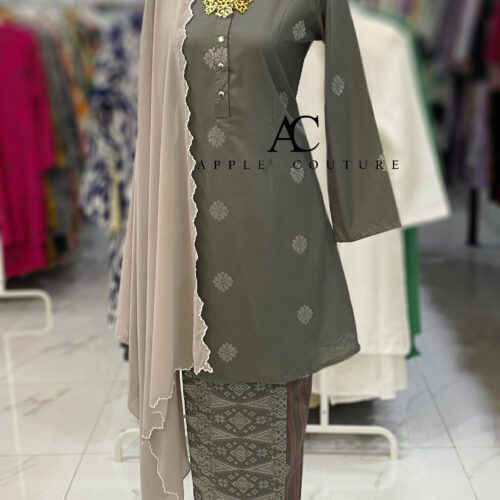 KURUNG ADINDA SONGKET TENUN LIGHT GREY