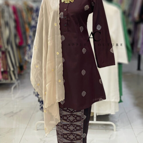 KURUNG ADINDA SONGKET TENUN BURGANDY