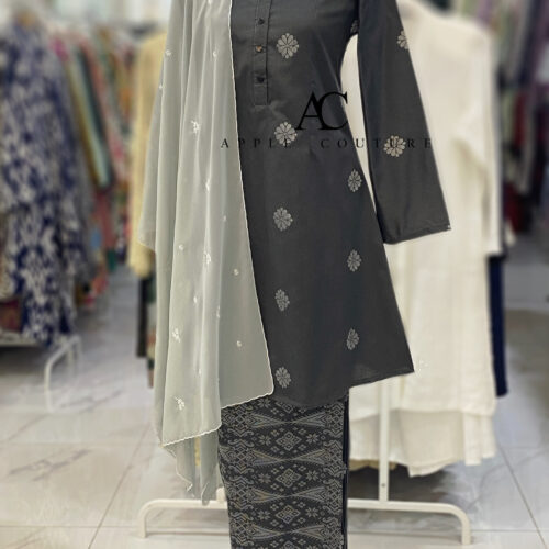 KURUNG ADINDA SONGKET TENUN DARK GREY