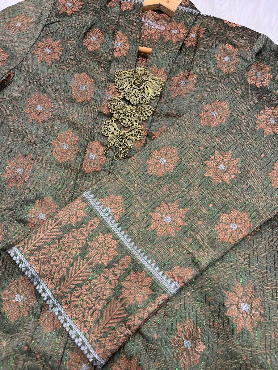 KEBAYA LABUH DANG ANUM SONGKET TENUN OLIVE GREEN - Image 2