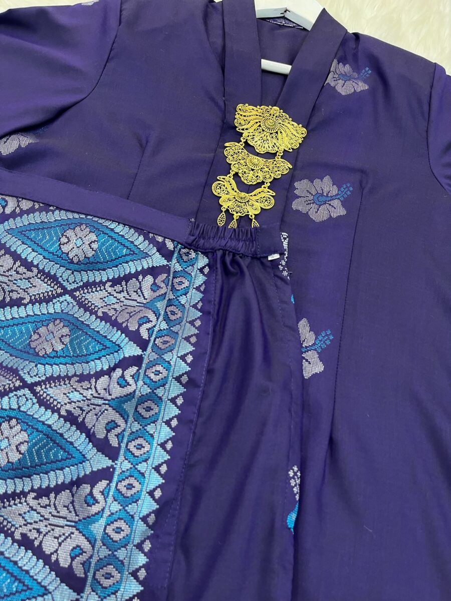 KEBAYA LABUH DANG ANUM PREMIUM SONGKET TENUN INDIGO BLUE - Image 2
