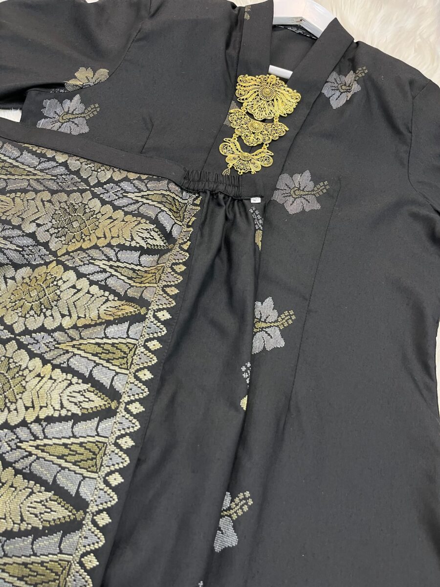 KEBAYA LABUH DANG ANUM PREMIUM SONGKET TENUN BLACK YELLOW - Image 2