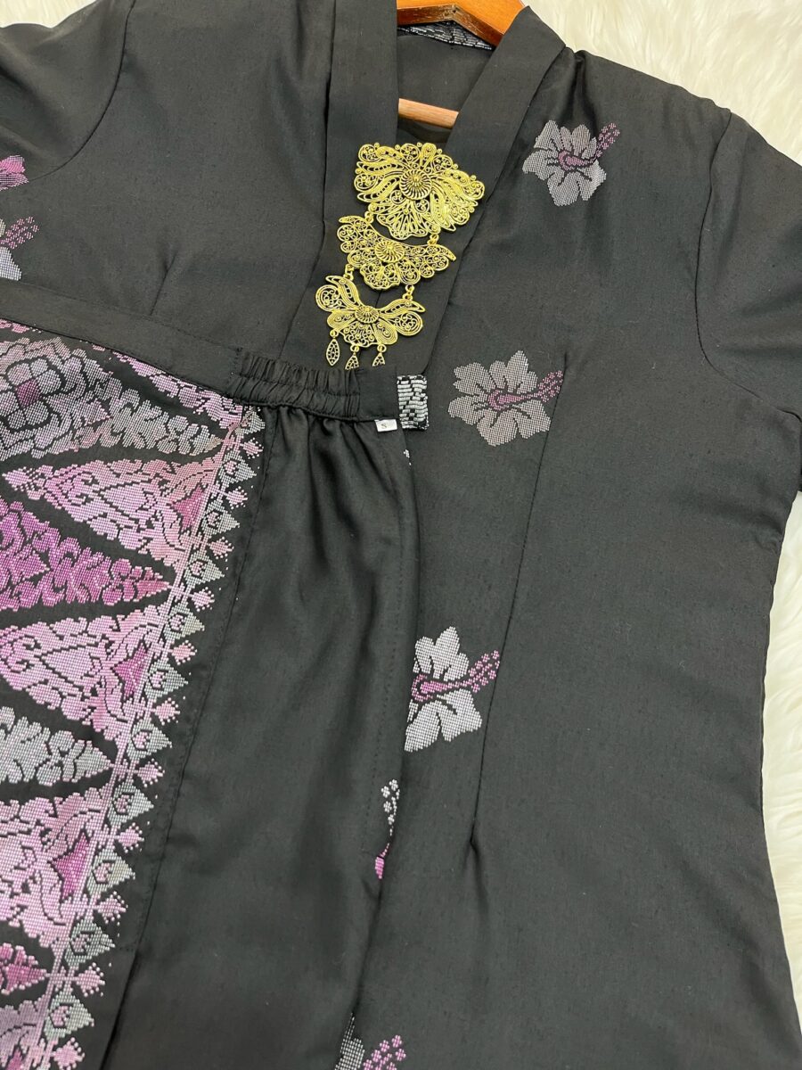 KEBAYA LABUH DANG ANUM PREMIUM SONGKET TENUN BLACK PINK - Image 2