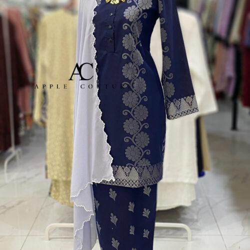 KURUNG KESUMA SONGKET TENUN NAVY BLUE