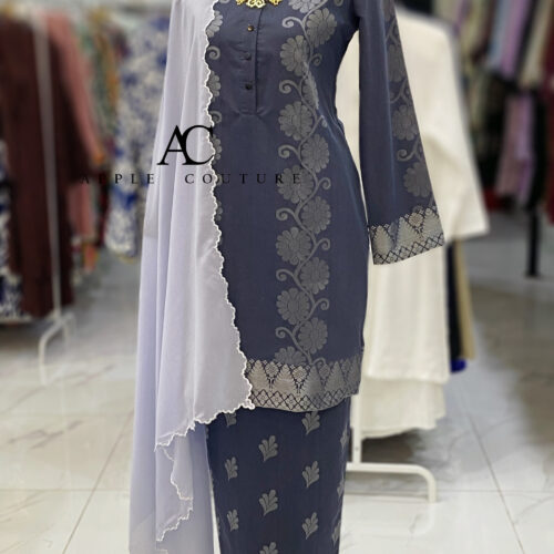 KURUNG KESUMA SONGKET TENUN STEEL BLUE