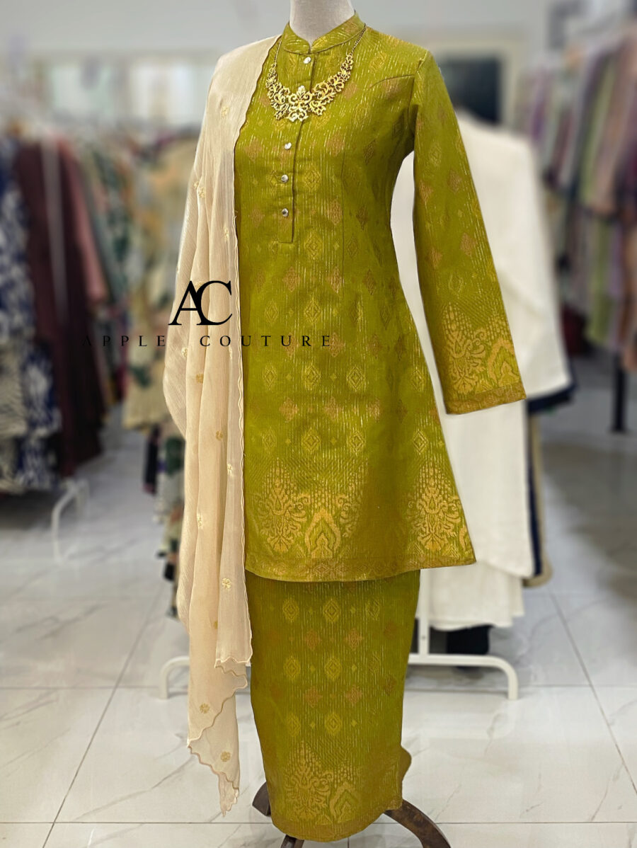 KURUNG ADINDA SONGKET TENUN LIME GREEN