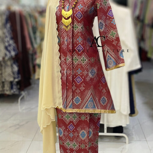 KEBAYA LABUH DANG ANUM SONGKET TENUN RED