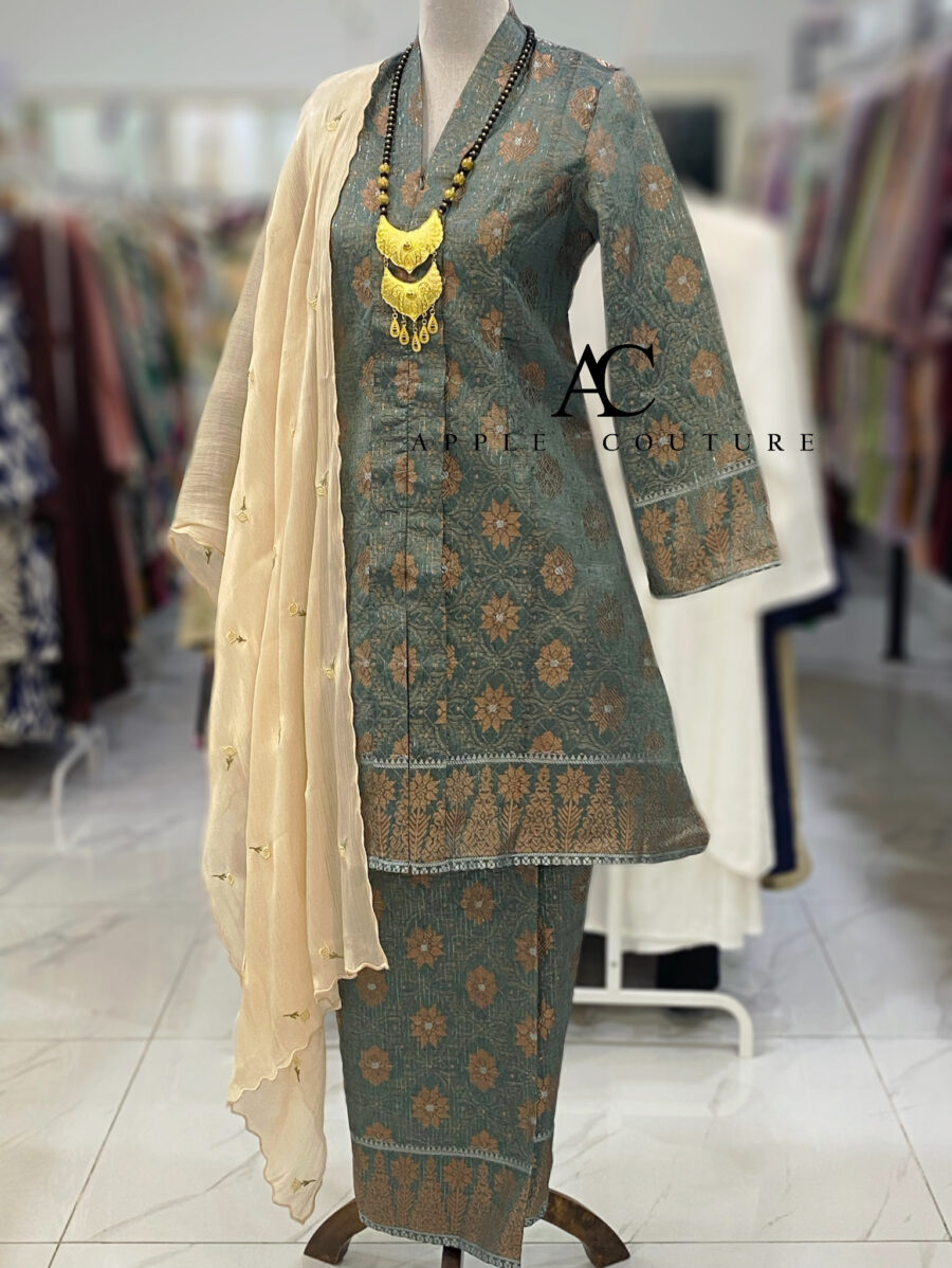 KEBAYA LABUH DANG ANUM SONGKET TENUN DARK MINT