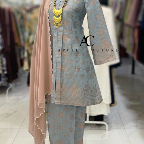 KEBAYA LABUH DANG ANUM SONGKET TENUN BABY BLUE