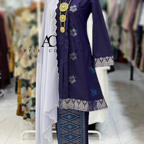 KEBAYA LABUH DANG ANUM PREMIUM SONGKET TENUN INDIGO BLUE
