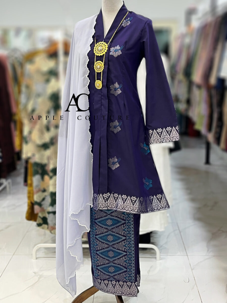 KEBAYA LABUH DANG ANUM PREMIUM SONGKET TENUN INDIGO BLUE