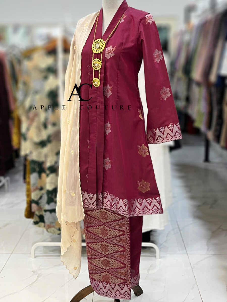KEBAYA LABUH DANG ANUM PREMIUM SONGKET TENUN PINK
