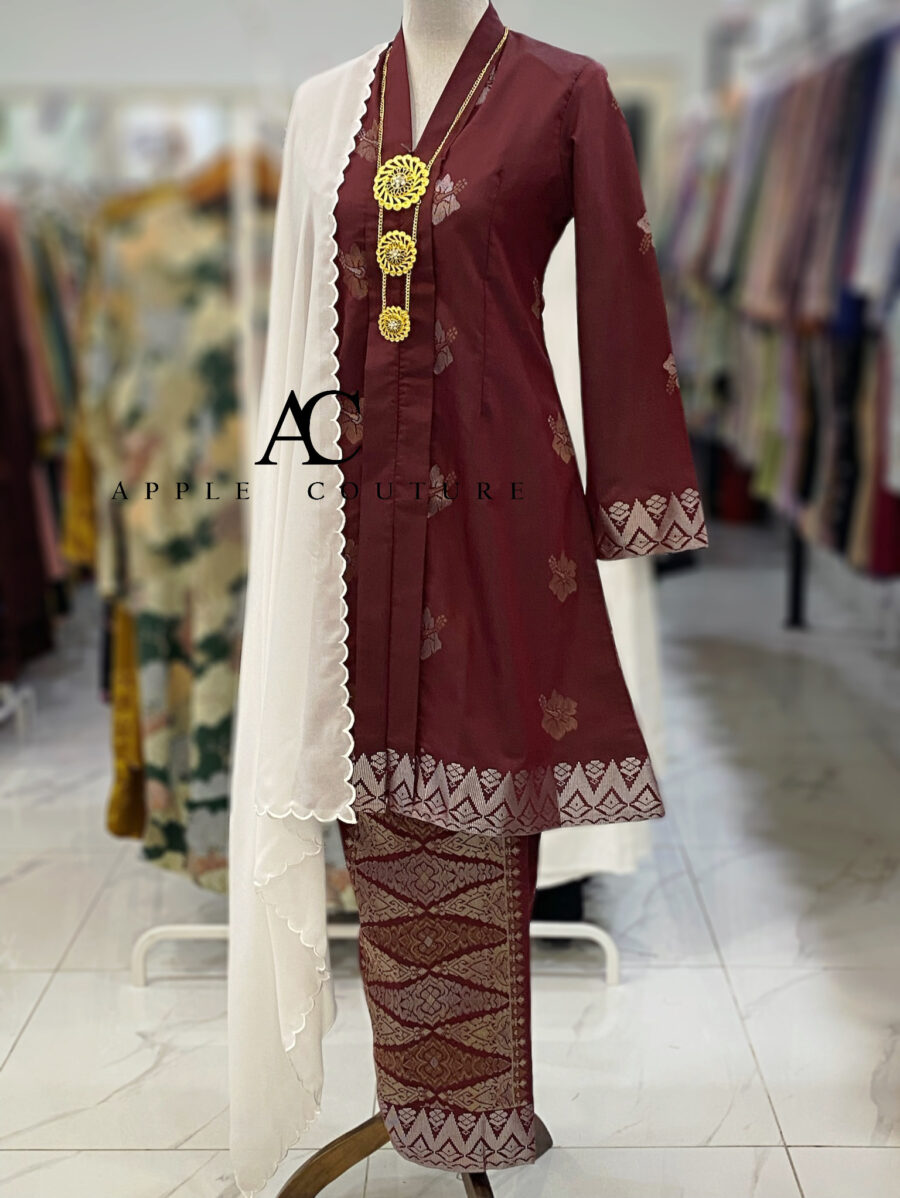 KEBAYA LABUH DANG ANUM PREMIUM SONGKET TENUN MAROON