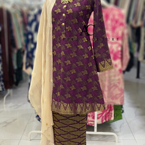 KURUNG ADINDA FULLY LINING SONGKET TENUN MANGOSTEEN