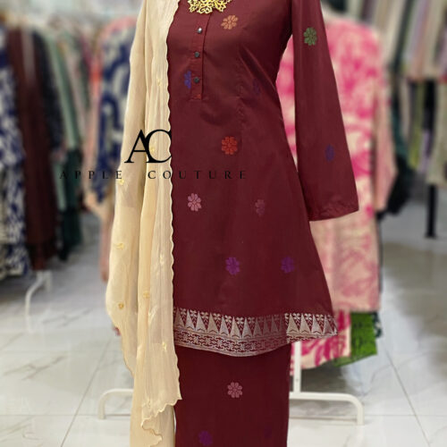 KURUNG ADINDA SONGKET TENUN RED MAROON