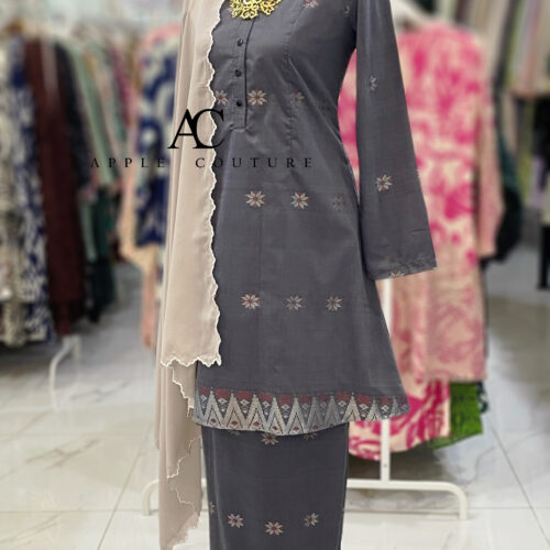 KURUNG ADINDA SONGKET TENUN GREY