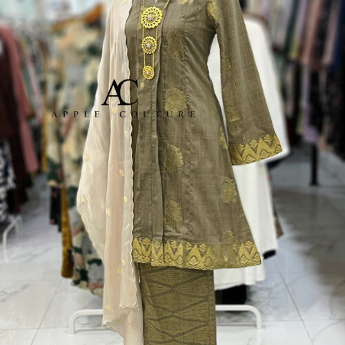 KEBAYA LABUH DANG ANUM PREMIUM SONGKET TENUN KHAKI