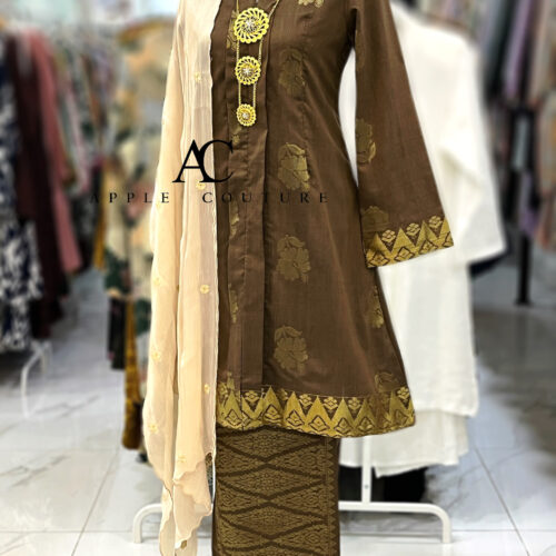 KEBAYA LABUH DANG ANUM PREMIUM SONGKET TENUN BROWN