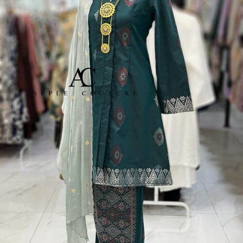 KEBAYA LABUH DANG ANUM PREMIUM SONGKET TENUN TEAL GREEN