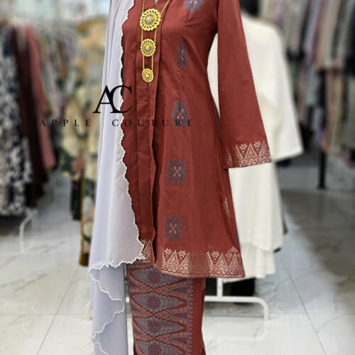 KEBAYA LABUH DANG ANUM PREMIUM SONGKET TENUN DARK PEACH