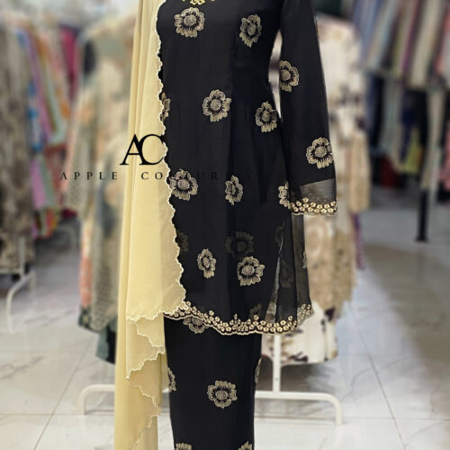 CAMELIA KURUNG SOFT ORGANZA BLACK