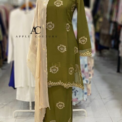 CAMELIA KURUNG SOFT ORGANZA LIGHT OLIVE