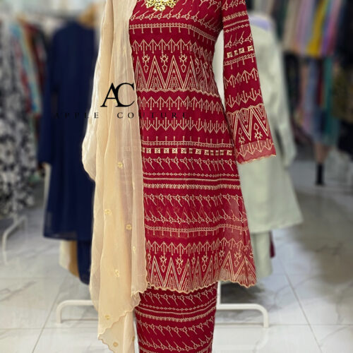 CAMELIA KURUNG SOFT ORGANZA RED